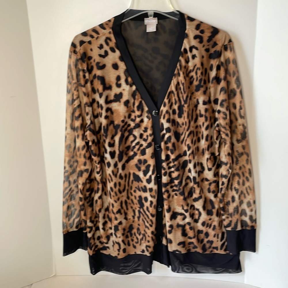 Chico's Women's Size 3 XL Cardigan Button Down Sheer